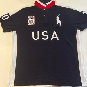 Polo Ralph Lauren tribute to the USA, red, white and blue short sleeve polo